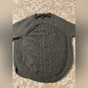 Simply Vera Vera Wang Grey Knitted Crewneck Sweater Size Large With Tensil